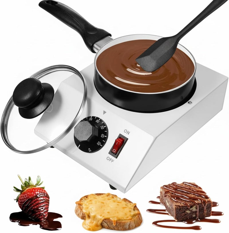 ROCEEI 1 Set Chocolate Boiler Electric Heating Chocolate Melting Tempering Machine with 1 Silicone Spatula Boiler for Melting for Candy(Single Pot) - Image 1